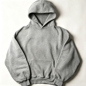 Heavyweight Acid Wash 100% Cotton Zip-Up Hoodie Fleece Sweatshirt Vintage Hooded <b>Top</b> Regular Fit <b>Long</b> <b>Sleeve</b> Ribbed Cuffs Casual - Product Image 6