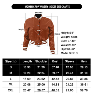 High Quality Plus Size Women's Crop Varsity Jacket Breathable Cotton Varsity Design Stand Collar Long Sleeves Jackets - Product Image 6
