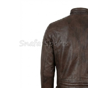 New Fashion Genuine <b>Sheepskin</b> Leather <b>Jacket</b> Men and Winter Outdoor Overcoat with Canvas Biker Style <b>Jackets</b> - Product Image 5