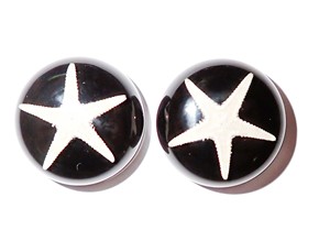 Cabujón de Estrella de Mar Redondo de 25x25 mm, Negro, Base Plana, para Manualidades y Joyería - Product Image 6