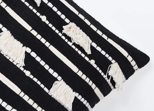 Hand Tufted Texture Boho Black and Ivory Cushion Cover Handmade <b>Decorative</b> <b>Pillow</b> Case for Sofa Bedroom Living Room Home Decor - Product Image 5
