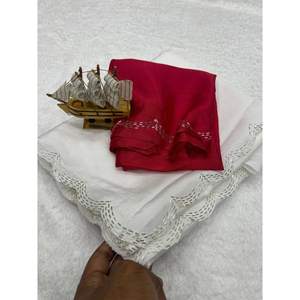 CRÉATEUR CHINON SOIE TRAVAIL À LA MAIN AVEC COUPE TRAVAIL SAREE AVEC CHEMISIER NON COUDU BLANC - Product Image 1