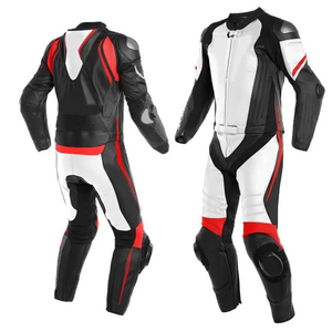 Combinaison de course moto en cuir professionnelle 2 pièces, équipement de moto avec protection homologuée CE, veste et pantalon en cuir - Product Image 6