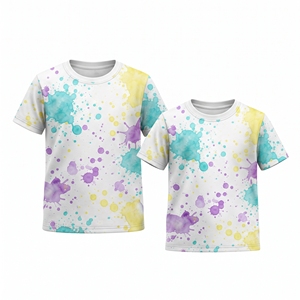 Camiseta Infantil Unisex con Estampado Gráfico Sublimado, Tops Casuales de Manga Corta con Cuello Redondo, Estampado Multicolor, Ropa Casual al por Mayor - Product Image 4