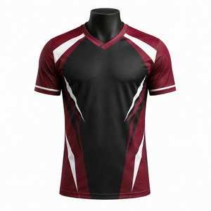 Camiseta de fútbol personalizada para hombre, ropa deportiva, uniforme de equipo de fútbol con cuello en V y manga corta, camisa atlética transpirable de alto rendimiento - Product Image 1