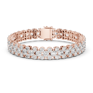 18K <b>Solid</b> <b>Gold</b> Round Diamond Statement Bracelet 17.38ct Genuine Diamond 24.4g 750 <b>Gold</b> Luxury Fine Jewelry Wholesale - Product Image 1
