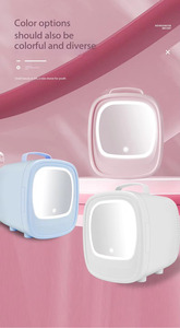 <b>Portable</b> Mini Beauty <b>Fridge</b> 6L Pink Rectangle Shape With Glow Mirror For Makeup Storage Personal Care Use - Product Image 5