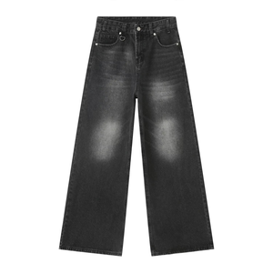 Jeans délavés vintage pour garçons, style streetwear, coupe ample unisexe, pantalon en denim décontracté pour hommes - Product Image 2