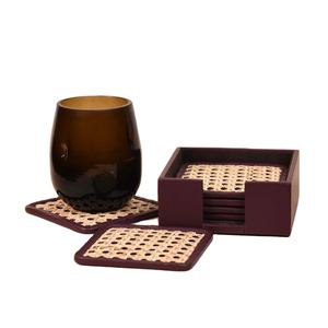 Luxe bohème Vintage Rectangle rotin sous-verres ensemble fabriqué à la main en bambou anti-rayures vaisselle accessoires tapis tampons - Product Image 1