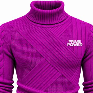 Suéter Texturizado de Cuello Alto con Puños Acanalados y Tejido de Cable Moderno para Hombre, Fabricante y Proveedor de Marca Privada - Product Image 4