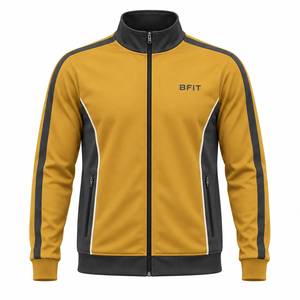 Survêtement sportif pour homme, fermeture éclair intégrale, couleurs contrastées, polyester et coton, avec poches latérales, pour l'automne - Product Image 2