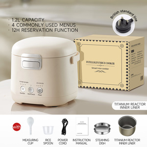 1.2L Mini Electric Rice <b>Cooker</b> with Non-Stick Titanium Inner Pot Plastic Housing Steamer for 1-2 Persons Household Use - Product Image 5