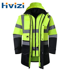 Chaleco de Seguridad Reflectante de Alta Visibilidad para Hombre, Ropa de Trabajo de Invierno, ANSI Clase 3, Impermeable, con Relleno de Poliéster, para Uso en Tráfico Vial, Halex - Product Image 2