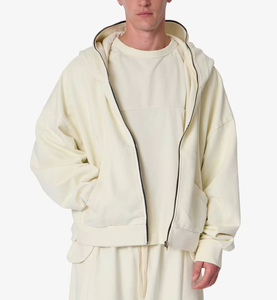 Sudadera con capucha extragrande para hombre, con cremallera, de felpa francesa, con bolsillo canguro, informal, para otoño, personalizada, ODM OEM - Product Image 4