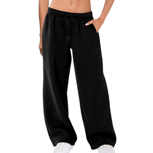 Custom OEM Men's Heavyweight Breathable Regular Customized Color Mid Black Nylon <b>Warm</b> Distressed Wide Leg Pants Autumn Casual - Product Image 1