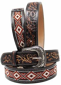 Cinturón de 1,5 "hecho a mano con cuentas cinturón de estilo occidental de lujo de cuero genuino de vaca Argentina Premium de grano completo con opciones personalizadas - Product Image 6