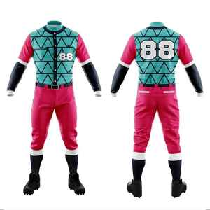 Ensemble de maillots de baseball pour hommes, fabricant de vêtements de sport personnalisés, pantalon de baseball, manches courtes, col en V, polyester respirant, taille adulte - Product Image 5