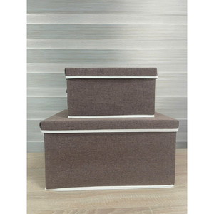 Caja de Almacenamiento Plegable de Tela MA49 Marrón, 45x35x24cm, 1.3kg, para Ropa, Juguetes y Accesorios, Organización en Armarios y Espacios de Vida - Product Image 2