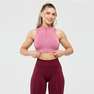 Débardeurs de sport pour femmes en coton 100% légers, respirants, à séchage rapide, coupe ajustée, demi-zip, longueur standard, nouvelle mode - Product Image 2