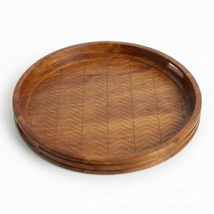 Juego de bandejas de madera a granel con cucharas, plato de madera natural ecológico para mesa de café, decoración del hogar estilo rústico y cocina - Product Image 4
