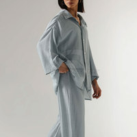 Ensemble coordonné deux pièces pour femme, haut et pantalon large, en molleton 100% coton, couleur unie, délavé, pour l'hiver, tenue décontractée quotidienne et de vacances, très demandé