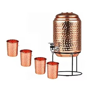 Stylish <b>Copper</b> Water Dispenser Large Capacity Water Container with Tap Suitable for Home Kitchen Restaurant and <b>Table</b> Use - Product Image 5