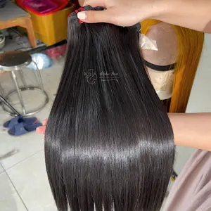 Hermoso hueso recto de alta calidad hueso recto pelo de larga duración del año extensiones de cabello crudo listo para enviar productos - Product Image 1