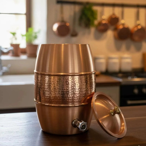 Round Shape Copper Water Dispenser Classic Style Copper Water Dispenser Smooth Finish Wholesale Price Copper Water Dispenser - Product Image 1