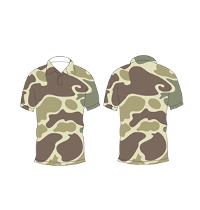 เสื้อโปโลลายพรางทะเลทรายสีน้ำตาลเบจสำหรับผู้ชาย แขนสั้น ลำลอง พิมพ์ลาย เสื้อยืดกอล์ฟ - Product Image 3