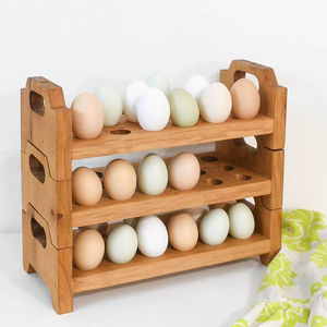 Support à œufs en bois de qualité supérieure, idéal pour les cuisines domestiques, les boulangeries et l'organisation des œufs sur les petites exploitations agricoles - Product Image 1