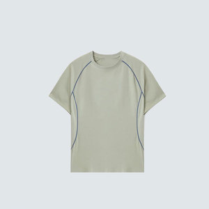 T-shirt décontracté pour homme de haute qualité, personnalisé avec logo frontal, col rond, manches courtes, coupe classique, respirant, séchage rapide, toile polyester/coton - Product Image 2