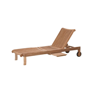 Tumbona de Madera de Teca Sólida para Exteriores con Ruedas, Respaldo Ajustable, Silla Reclinable para Piscina, Hotel o Resort, Venta al Por Mayor - Product Image 5