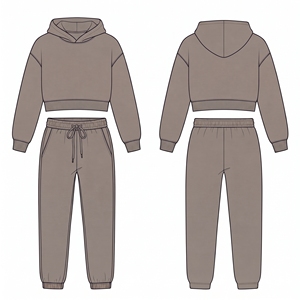 Ensemble de survêtement décontracté pour femmes, sweat-shirt à capuche, couleur unie, pantalon long avec poches latérales, fermeture à cordon, coupe ample - Product Image 2