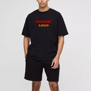 High Quality 100% Cotton Custom Logo Vintage Streetwear Patchwork Washed <b>T</b> <b>Shirt</b> <b>and</b> <b>Shorts</b> <b>Mens</b> Oversized <b>Short</b> Set - Product Image 4