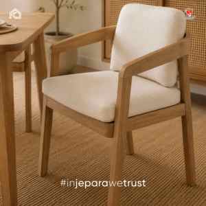 Silla de Comedor de Madera de Caoba Premium, Silla de Bistró Acolchada con Brazos para Restaurante, Cafetería, Villa - Product Image 2
