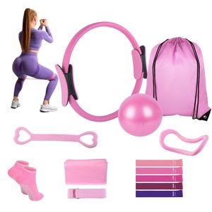 Set Completo di Attrezzature per Palestra Domestica, 14 Pezzi con Anello Pilates, Fasce di Resistenza, Palla Yoga Antiscivolo, Accessori per Core, Braccia e Schiena - Product Image 1