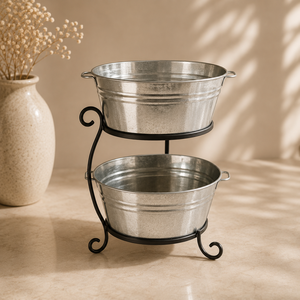 Vintage Metal Boat Shape Ice Bucket with Stand for Party Beverage Cooling - Product Image 3