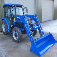 Tractor de Ruedas Solis 4WD con Transmisión por Engranajes, Cargador Integrado de Fábrica, Bomba de Caja de Engranajes con Rodamientos Autonivelantes, Motor de 60HP, Alta Productividad