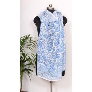 Paréo en coton à motif floral, imprimé au bloc à la main sur bois, teinture naturelle, très demandé, couvre-maillot de plage, sarong indien doux, vente en gros - Product Image 5