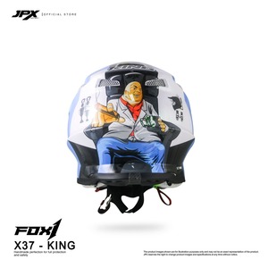 El casco JPX Fox1 Motif X 37 Supermoto Cross ofrece una protección superior y un estilo audaz para la mejor experiencia de motocross. - Product Image 3