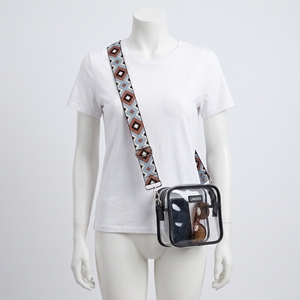 Sac bandoulière transparent en PVC UMIRX INDUSTRIES, style bohème avec sangle de guitare, approuvé pour les stades, sac de concert avec large sangle réglable, logo personnalisé - Product Image 2