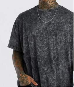 T-shirt vintage en coton brodé surdimensionné avec impression graphique, effet vieilli, pour homme, 2026, personnalisable avec logo ODM, délavage acide - Product Image 5