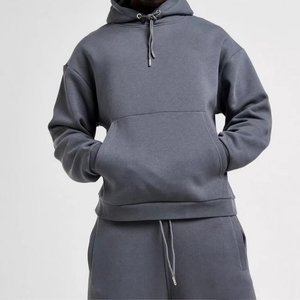 Survêtements unisexes en molleton de coton mi-lourd, imprimés personnalisés, avec sweat à capuche et pantalon de survêtement à jambes larges, style streetwear oversize, pour l'hiver - Product Image 4