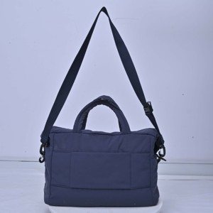 Sac de week-end HOOGA bleu marine en PU, fermeture éclair, deux poignées, résistant à l'eau, grande capacité, sacs portables avec chaîne de perles - Product Image 4