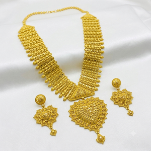 Collar de latón chapado en oro con dijes de flores grandes y llamativos para mujer, estilo africano, con cadena tipo caja, ideal para bodas - Product Image 2