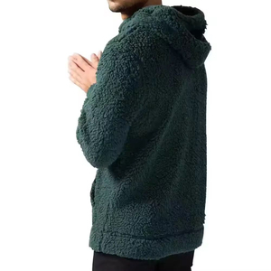 Men's Leather Hooded Pullover Faux <b>Fur</b> Trim Eco-Friendly Breathable Lined Front Logo Winter Casual Regular Fit Grace Collection - Product Image 2