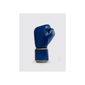 Guantes de boxeo de cuero azul con cierre de cordones en la muñeca para adultos mayores de 14 años - Product Image 2