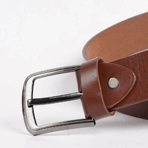 Cinturón de Cuero Vacuno Genuino de Lujo, Transpirable, con Hebilla Cuadrada de Aleación para Hombre, Estilo Casual, Venta Caliente en Pakistán, Logotipo Personalizado, Nueva Moda - Product Image 2