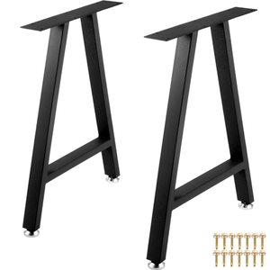 Ensemble de 2 pieds de table en acier, en forme de A, hauteur 28'', largeur 17,7'', couleur noire, capacité de charge 1200 lb, pied de table en métal à monter soi-même, EDPTBL008 - Product Image 1