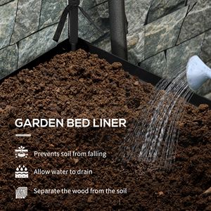 Fioriera rialzata in metallo nero con gambe, coperchio e rivestimento inferiore per la coltivazione di ortaggi, forniture da giardino - Product Image 6